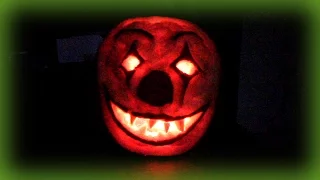 Carving an Evil Clown Pumpkin