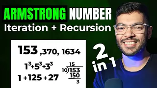Armstrong Number Using Iteration Recursion ISC Java Program Blue J