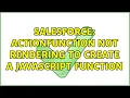 Salesforce ActionFunction not rendering to create a Javascript Function