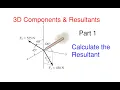 How to Find the Resultant Force for 3D Vectors - Statics 3D Components and Resultants Problem 1