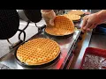 Fruit Cream Waffles - Korean Street Food