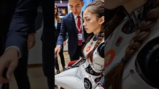 الروبوت البشري يظهر داخل البدلة حدث مباشر روبوت الذكاء الاصطناعي التكنولوجيا الجديدة 2025 