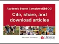 Academic Search Complete - Cite and share articles