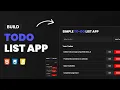 Build Your Own Todo List App Tutorial HTML CSS JavaScript