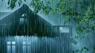 Can't Sleep? Listen to Heavy Rain on Tin Roof & Strong Thunder 🌧️Fall Asleep Fast, Relaxation, Study