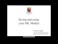 Saving and Loading ML Models