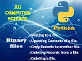 Binary File update delete search