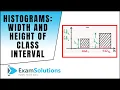 Histograms - How to find the width and height of a class interval ExamSolutions Maths