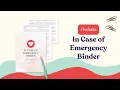 In Case of Emergency Printable Binder - Flip through