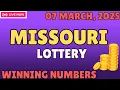 Missouri Midday Lottery Results For - 07 Mar 2025