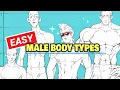 HOW TO DRAW ANY MALE BODY TYPE 3 STEPS