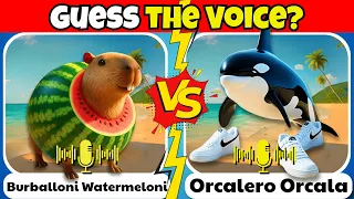 🧠👟 GUESS THE VOICE BRAINROT ITALIAN NEW 🦈☕ | Burballoni Watermeloni, Orcalero Orcala, Ta Ta Ta Sahur