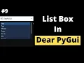 List Box in Dear PyGui Dear PyGui Tutorial For Beginners