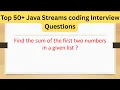 Top 50 Java Streams Coding Questions - Find the sum of the first two numbers in given list