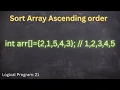 Sort Array In Ascending Order using java language logical program - 21