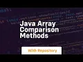 java array comparison methods