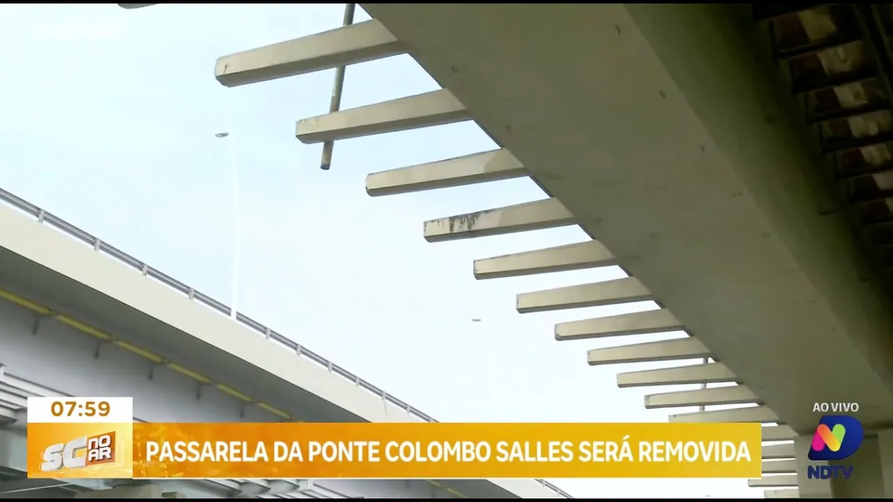 Governo do Estado inicia remoção da passarela da ponte Colombo Salles em Florianópolis