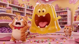 Naughty Cat and Friends Cartoon Animation - The Candy Monster😱🍬 (funny cat episodes)