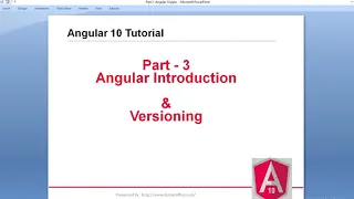 Part 3 - Angular Introduction Versioning Angular 10 tutorials for beginners