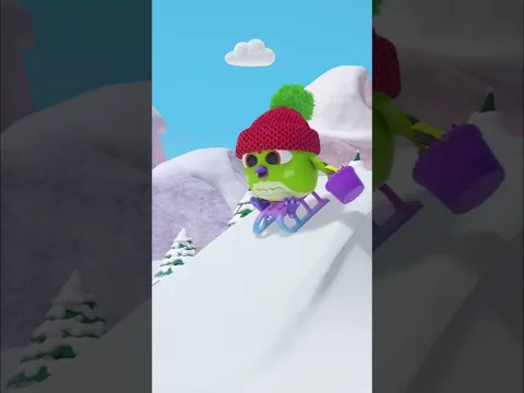 Hop Hop shows Peck Peck how to make colorful snowballs. #cartoons  #forkids
