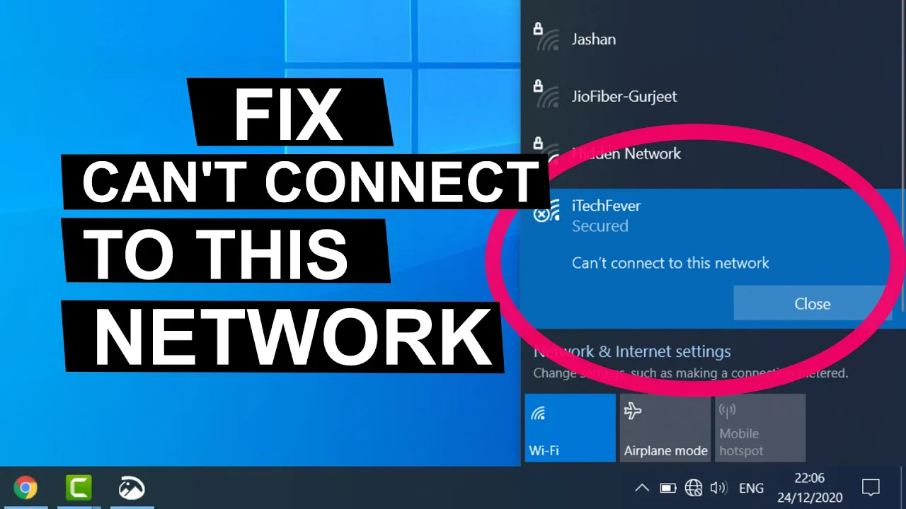 Fix "Can't Connect to This Network" Error On Windows 10 - WiFi & Internet Fix "Can't Connect to This Network" Error On Windows 10 - WiFi & Internet