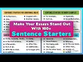 100 Examples of Sentence Starters to Improve Your Essay Writing in English