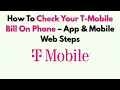 How To Check Your T-Mobile Bill On Phone - App Mobile Web Steps
