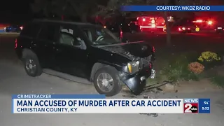 Man accused of murder after a car crash in Christian County