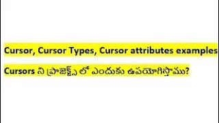 Cursor types and cursor attributes in Oracle with realtime example