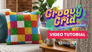 Groovy Grid Latch Hook Cushion