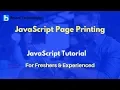 JavaScript Page Printing JavaScript Tutorial For Beginners
