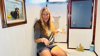 FIRST MAJOR PROJECT COMPLETE! DIY Head (Bathroom) Transformation on our 76′ Expedition Trawler