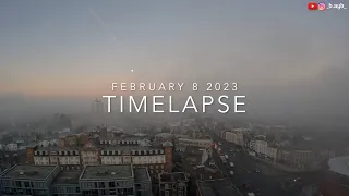 4k Foggy Morning Moonset Clear Sky Sunset February 8 2023 London Timelapse walkxtravel