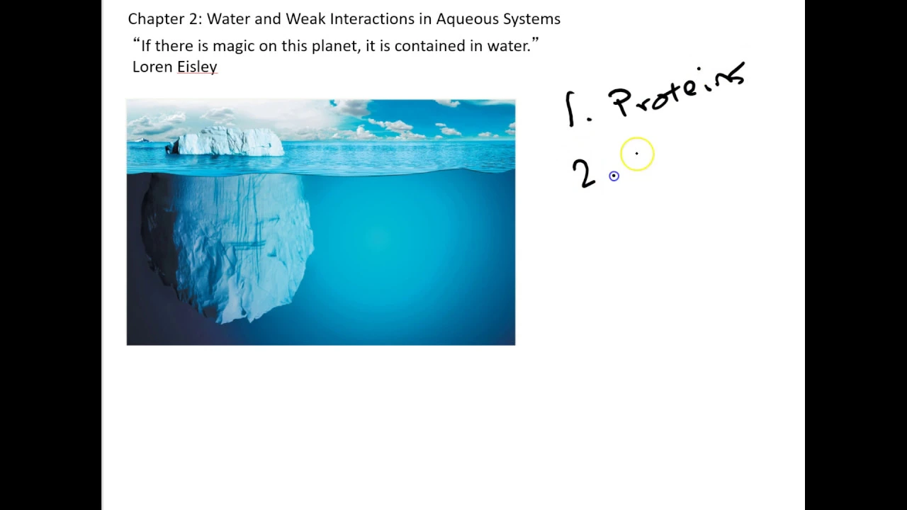 Chapter 2: Water, Weak interactions, and the Medium of Life