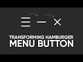 Transforming Hamburger Menu Button using HTML CSS and JavaScript