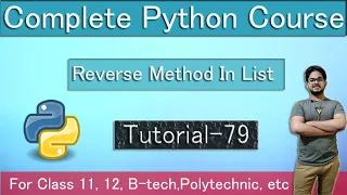 Python List Reverse Method Hindi Tutorial 79