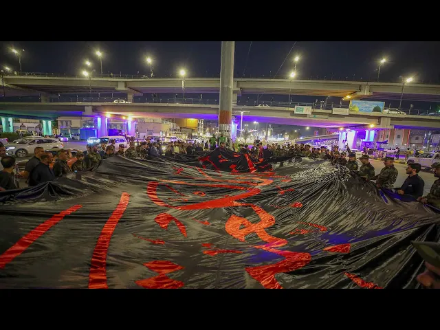 ⁣العتبة العلوية ترفع راية الحداد في مجسرات ثورة العشرين استعداداً لفاجعة شهادة أمير المؤمنين (ع)