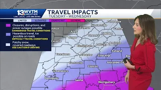 Winter Storm Watch and Cold Weather Alerts cover Alabama ahead of another winter storm snow threa...
