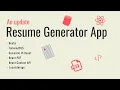 An update - Resume Generator App using Nextjs TailwindCSS React PDF Semantic UI Akash Devgan