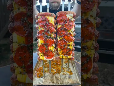 Hot Honey Pizza Sausage Skewers Recipe (In Description)