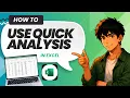 How To Use Quick Analysis Tool In Excel Tested