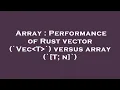 Array Performance of Rust vector Vec T versus array T n