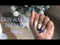 SWEATER NAILS WINTER PURPLE NUDE PRESSON NAIL SET ALMOND SHAPE HOLIDAY NAILS BEGINNER