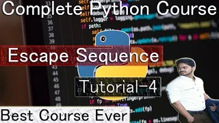 Escape Sequence in Python HINDI Complete Python Course 2021 Python 3 9 IDE