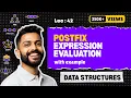 Lec-42 Postfix Expression Evaluation Stack Application Data Structure