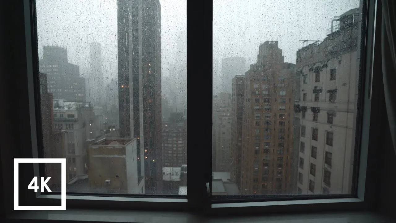 Manhattan View - City Rain Open WIndow City Sounds in New York City | 4k ASMR Manhattan View - City Rain Open WIndow City Sounds in New York City | 4k ASMR