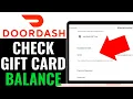 How to Check Doordash Gift Card Balance 2026 EASY GUIDE