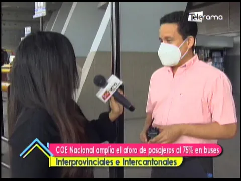 COE Nacional amplía el aforo de pasajeros al 75% en buses interprovinciales e intercantonales