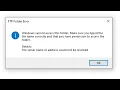 FTP Folder Error Windows cannot access this folder Issue Solved