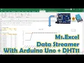Data Streamer Excel Add-ins Read Temperature and Humidity in Ms Excel from Arduino Uno